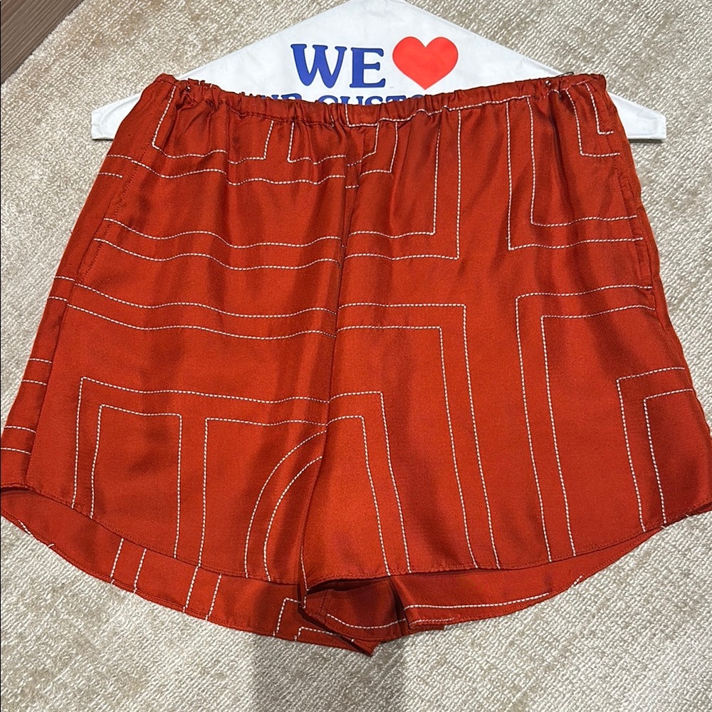 Toteme silk monogram shorts